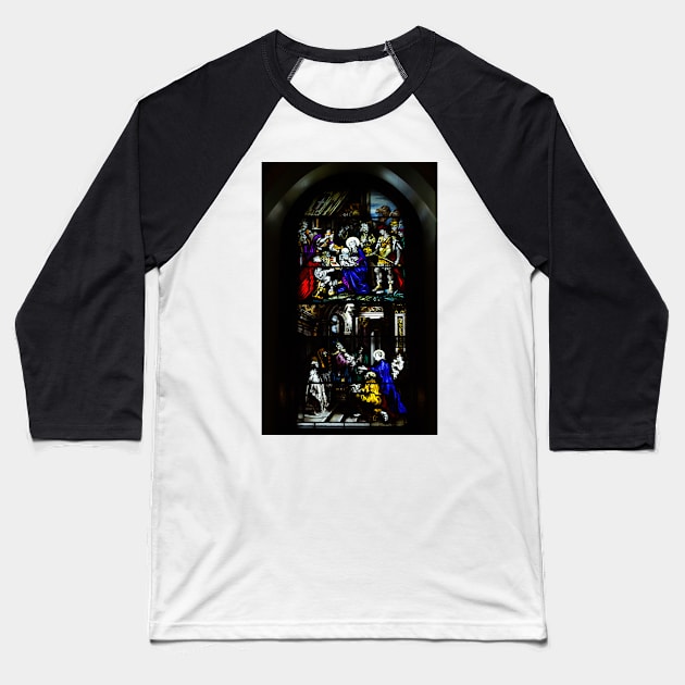 Penrhyn castle-Stained glass1 Baseball T-Shirt by jasminewang